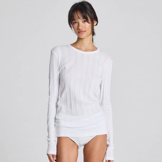 Thyra L/S Cotton Top - White