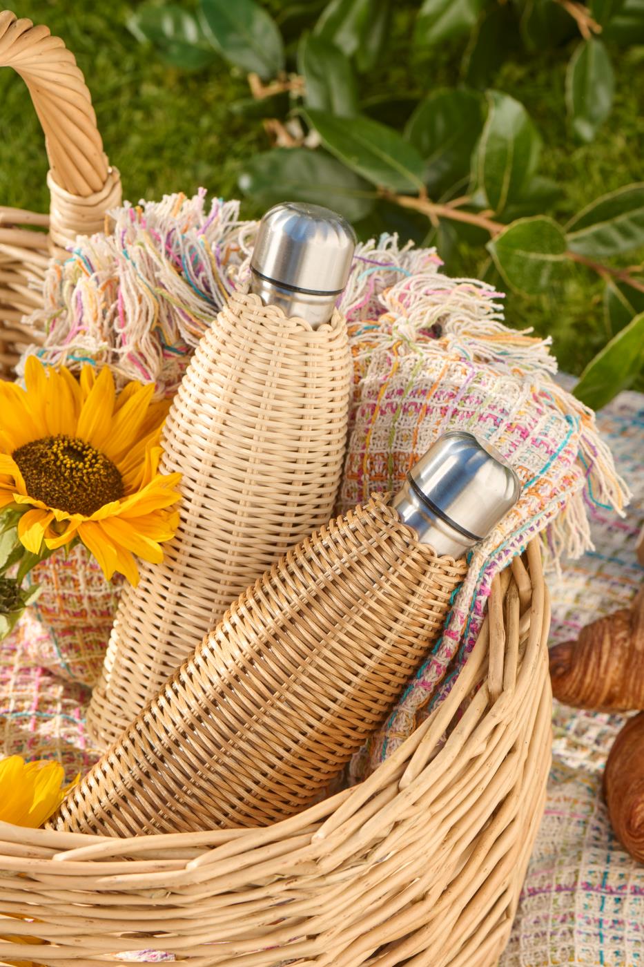 Termoflaske brun polyrattan