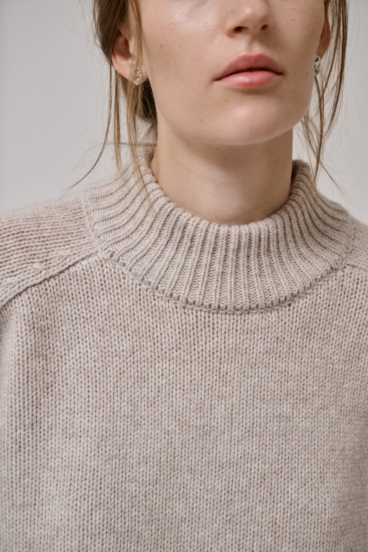 VALLEY KNIT JUMPER - NATURE WHITE MELANGE