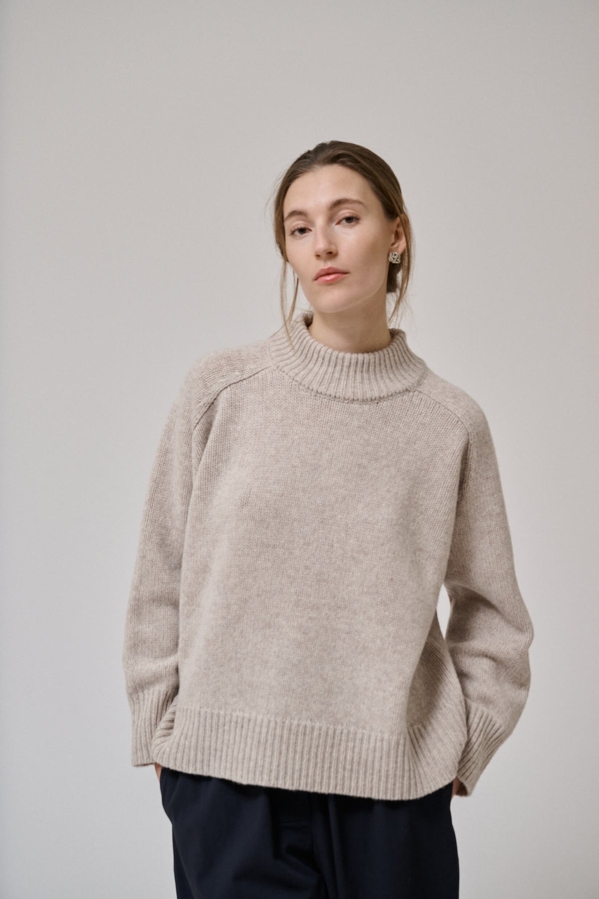 VALLEY KNIT JUMPER - NATURE WHITE MELANGE