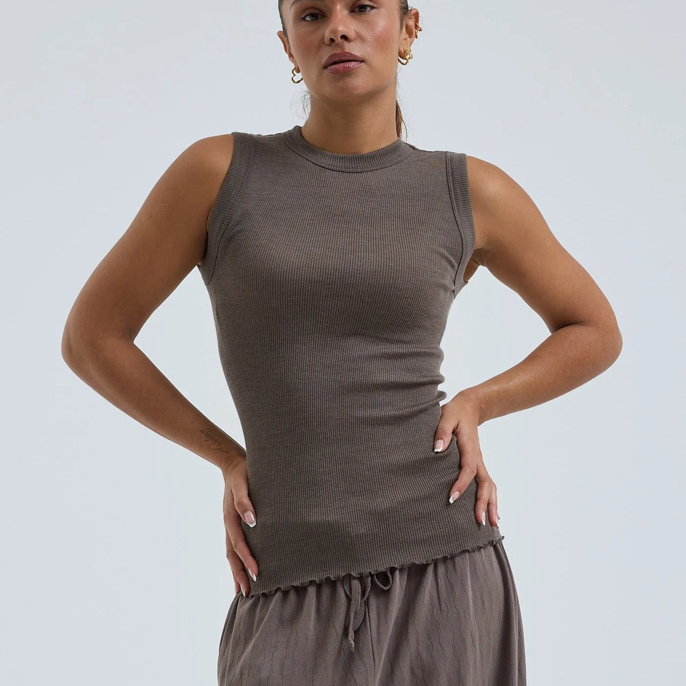 Wooly Tank, Uld Silke (Fungi) - Seamless Basic