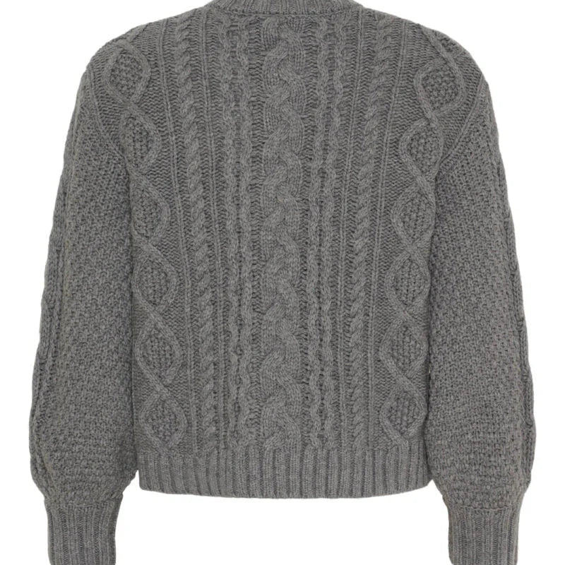Anne-mi, Dahlia Cable Knit Cardigan, Cold Grey