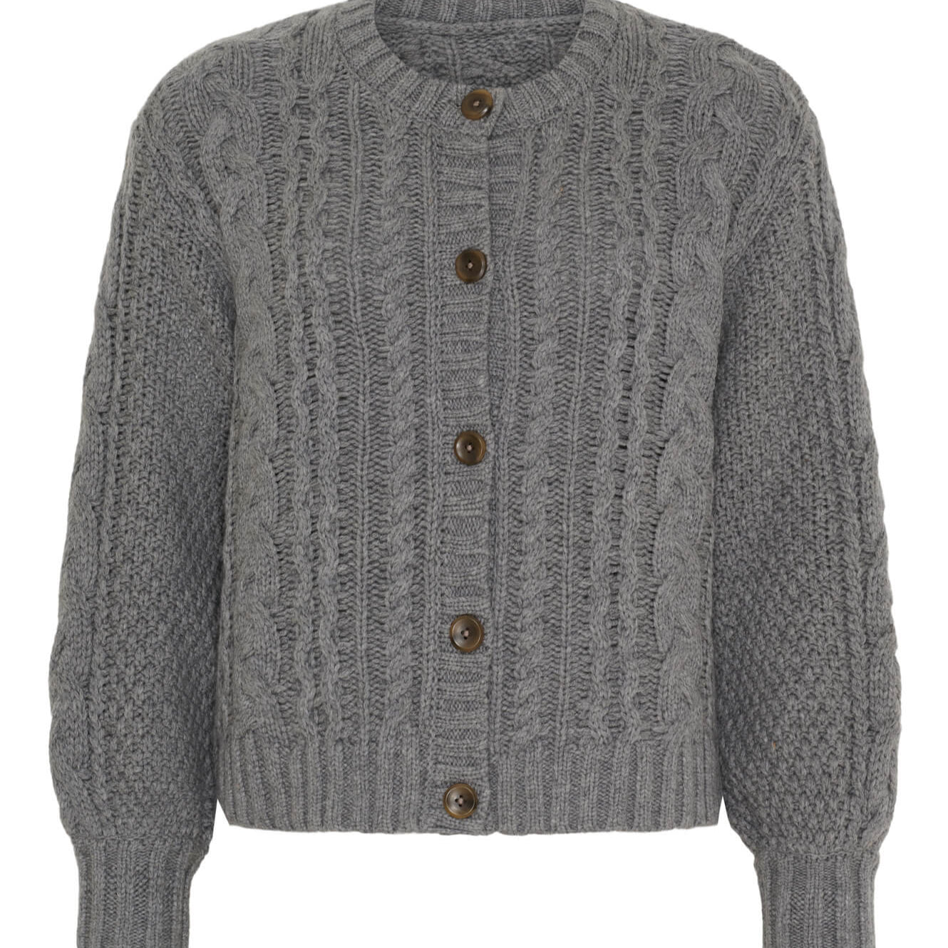 Anne-mi, Dahlia Cable Knit Cardigan, Cold Grey