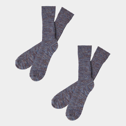 Thick Melange Socks, Deep Sky