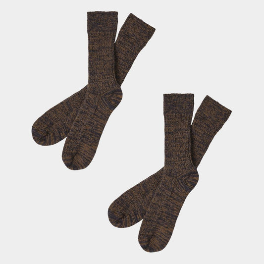 Thick Melange Socks, Ochre Orange