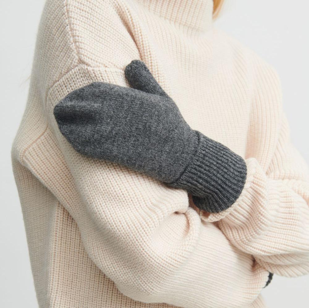 Lamswool handsker, grey melange - FUB