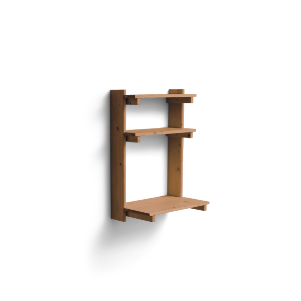 Beam Office Shelf 3, Deep Brown Pine - Form & Refine