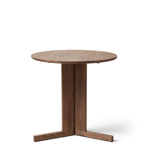 Trefoil Round Table Ø75 3 Legs, Smoked Oak