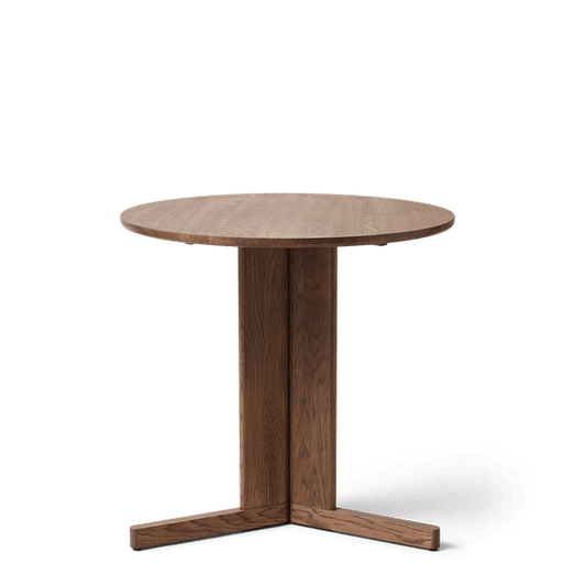 Trefoil Round Table Ø75 3 Legs, Smoked Oak