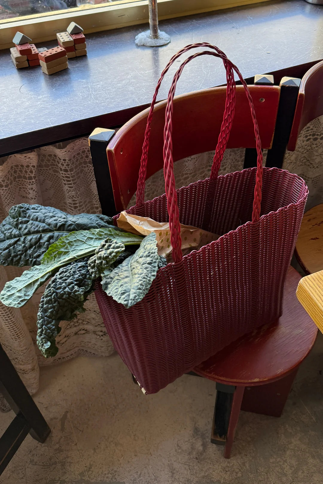 Basket Large Maroon