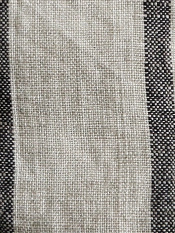Dug i vasket hør, Stribe Black, 145x250 - Lovely Linen