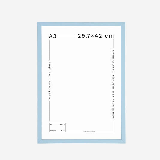 Ramme A3 - Light blue