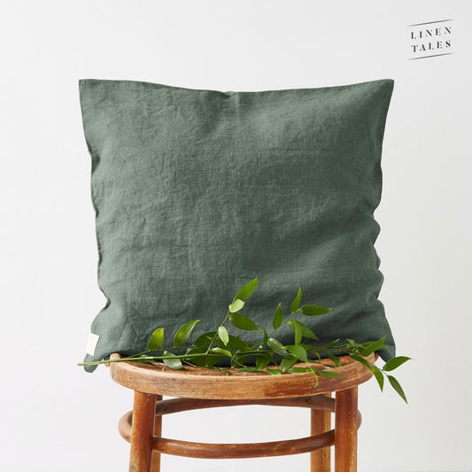 Hørpude 50 x50 Forrest Green - Linen Tales