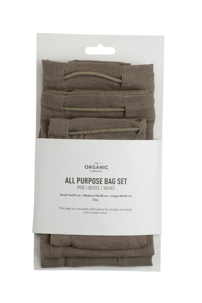 All Purpose Bag Set, Clay - The Organic Company