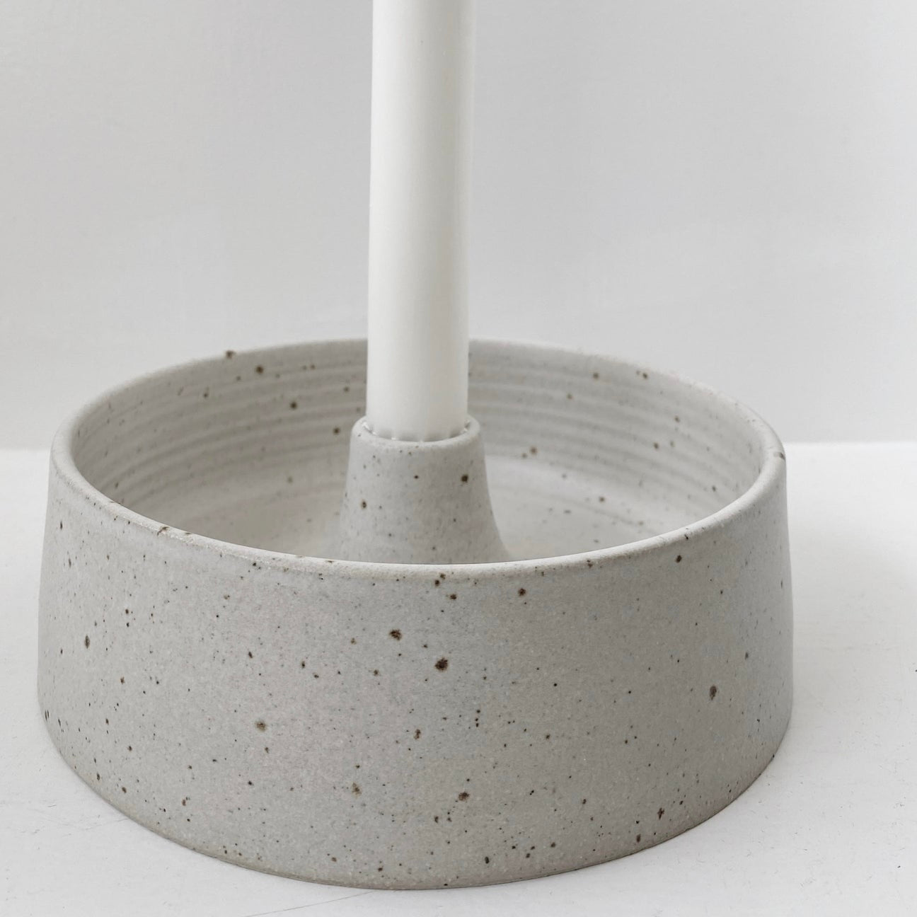 Candle Holder with Bowl, Medium, White - Viki Weiland